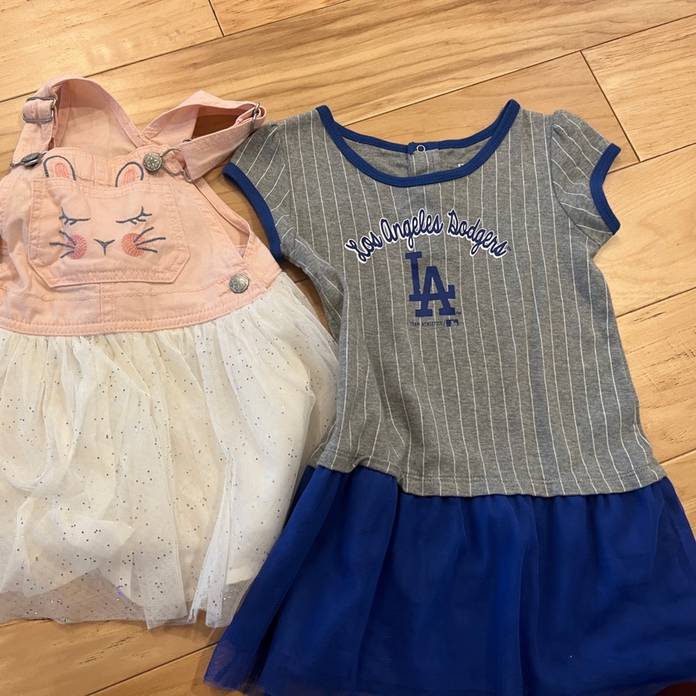 Easter and Dodger Dresses 3-4T
